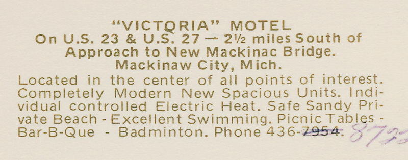 Victoria Motel (Mill Creek Motel) - Vintage Postcard (newer photo)